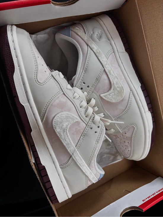 Nike Shoes - Nike Women’s Low-Top Sneakers in Cream & Dusty Pink with Velvet Swoosh